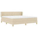Box spring seng med hovedgærde Creme 180 x 200 cm Stof