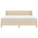 Box spring seng med hovedgærde Creme 180 x 200 cm Stof