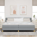 Box spring seng med hovedgærde Lysegrå 200 x 200 cm Stof