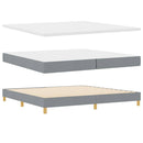 Box spring seng med hovedgærde Lysegrå 200 x 200 cm Stof