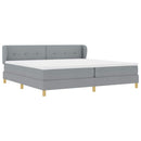 Box spring seng med hovedgærde Lysegrå 200 x 200 cm Stof