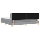 Box spring seng med hovedgærde Lysegrå 200 x 200 cm Stof