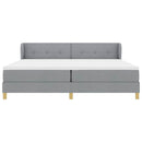 Box spring seng med hovedgærde Lysegrå 200 x 200 cm Stof