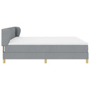Box spring seng med hovedgærde Lysegrå 200 x 200 cm Stof
