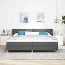 Box spring seng med hovedgærde Mørkegrå 200 x 200 cm Stof
