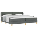 Box spring seng med hovedgærde Mørkegrå 200 x 200 cm Stof