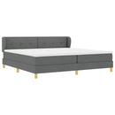 Box spring seng med hovedgærde Mørkegrå 200 x 200 cm Stof