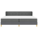 Box spring seng med hovedgærde Mørkegrå 200 x 200 cm Stof