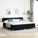 Box spring seng med hovedgærde Sort 200 x 200 cm Stof
