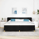 Box spring seng med hovedgærde Sort 200 x 200 cm Stof