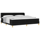 Box spring seng med hovedgærde Sort 200 x 200 cm Stof