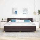 Box spring seng med hovedgærde Mørk Brun 200 x 200 cm Stof