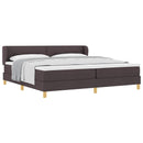Box spring seng med hovedgærde Mørk Brun 200 x 200 cm Stof