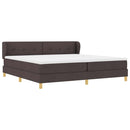 Box spring seng med hovedgærde Mørk Brun 200 x 200 cm Stof