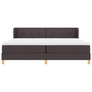 Box spring seng med hovedgærde Mørk Brun 200 x 200 cm Stof