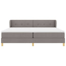 Box spring seng med hovedgærde Gråbrun 200 x 200 cm Stof