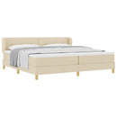 Box spring seng med hovedgærde Creme 200 x 200 cm Stof