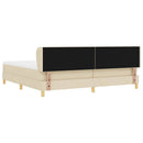 Box spring seng med hovedgærde Creme 200 x 200 cm Stof