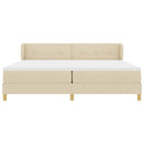 Box spring seng med hovedgærde Creme 200 x 200 cm Stof
