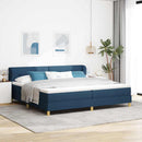 Box spring seng med hovedgærde Blå 200 x 200 cm Stof