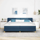 Box spring seng med hovedgærde Blå 200 x 200 cm Stof