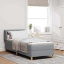 Box spring seng med hovedgærde Lysegrå 80 x 200 cm Stof