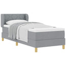 Box spring seng med hovedgærde Lysegrå 80 x 200 cm Stof