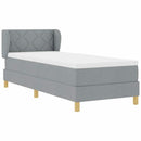 Box spring seng med hovedgærde Lysegrå 80 x 200 cm Stof