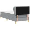Box spring seng med hovedgærde Lysegrå 80 x 200 cm Stof