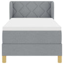 Box spring seng med hovedgærde Lysegrå 80 x 200 cm Stof