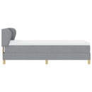 Box spring seng med hovedgærde Lysegrå 80 x 200 cm Stof