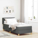 Box spring seng med hovedgærde Mørkegrå 80 x 200 cm Stof