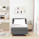 Box spring seng med hovedgærde Mørkegrå 80 x 200 cm Stof