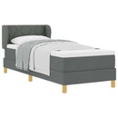 Box spring seng med hovedgærde Mørkegrå 80 x 200 cm Stof