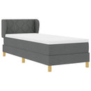 Box spring seng med hovedgærde Mørkegrå 80 x 200 cm Stof