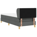 Box spring seng med hovedgærde Mørkegrå 80 x 200 cm Stof
