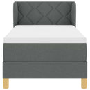 Box spring seng med hovedgærde Mørkegrå 80 x 200 cm Stof
