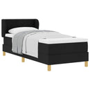 Box spring seng med hovedgærde Sort 80 x 200 cm Stof