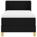 Box spring seng med hovedgærde Sort 80 x 200 cm Stof
