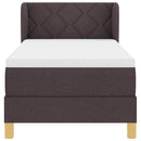 Box spring seng med hovedgærde Mørk Brun 80 x 200 cm Stof