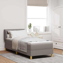 Box spring seng med hovedgærde Gråbrun 80 x 200 cm Stof