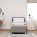 Box spring seng med hovedgærde Gråbrun 80 x 200 cm Stof
