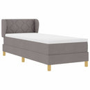 Box spring seng med hovedgærde Gråbrun 80 x 200 cm Stof