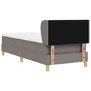 Box spring seng med hovedgærde Gråbrun 80 x 200 cm Stof