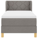 Box spring seng med hovedgærde Gråbrun 80 x 200 cm Stof