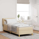 Box spring seng med hovedgærde Creme 80 x 200 cm Stof