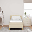 Box spring seng med hovedgærde Creme 80 x 200 cm Stof