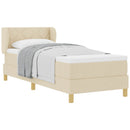 Box spring seng med hovedgærde Creme 80 x 200 cm Stof