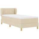 Box spring seng med hovedgærde Creme 80 x 200 cm Stof