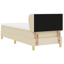 Box spring seng med hovedgærde Creme 80 x 200 cm Stof